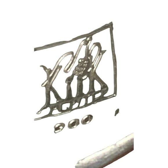 Vintage Signed Kirk Stieff Pewter Cuff Bracelet Engraved Monogram Elegant Design - Picture 4 of 4